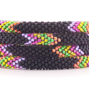 Handmade glass bead bracelet from Nepal, featuring a roll design. Also known as a beaded bracelet, seed bead bracelet, beach glass bracelet, or sea glass bracelet