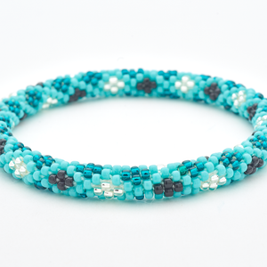 Sashka Co. Original Bracelet Turquoise / Teal / Black / Clear Turquoise Delight Bracelet - Extended 8"