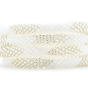 Handmade glass bead bracelet from Nepal, featuring a roll design. Also known as a beaded bracelet, seed bead bracelet, beach glass bracelet, or sea glass bracelet