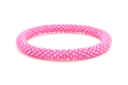 Sashka Co. Solid Glass Bead Bracelet Solid Pink Beach Vibe Bracelet