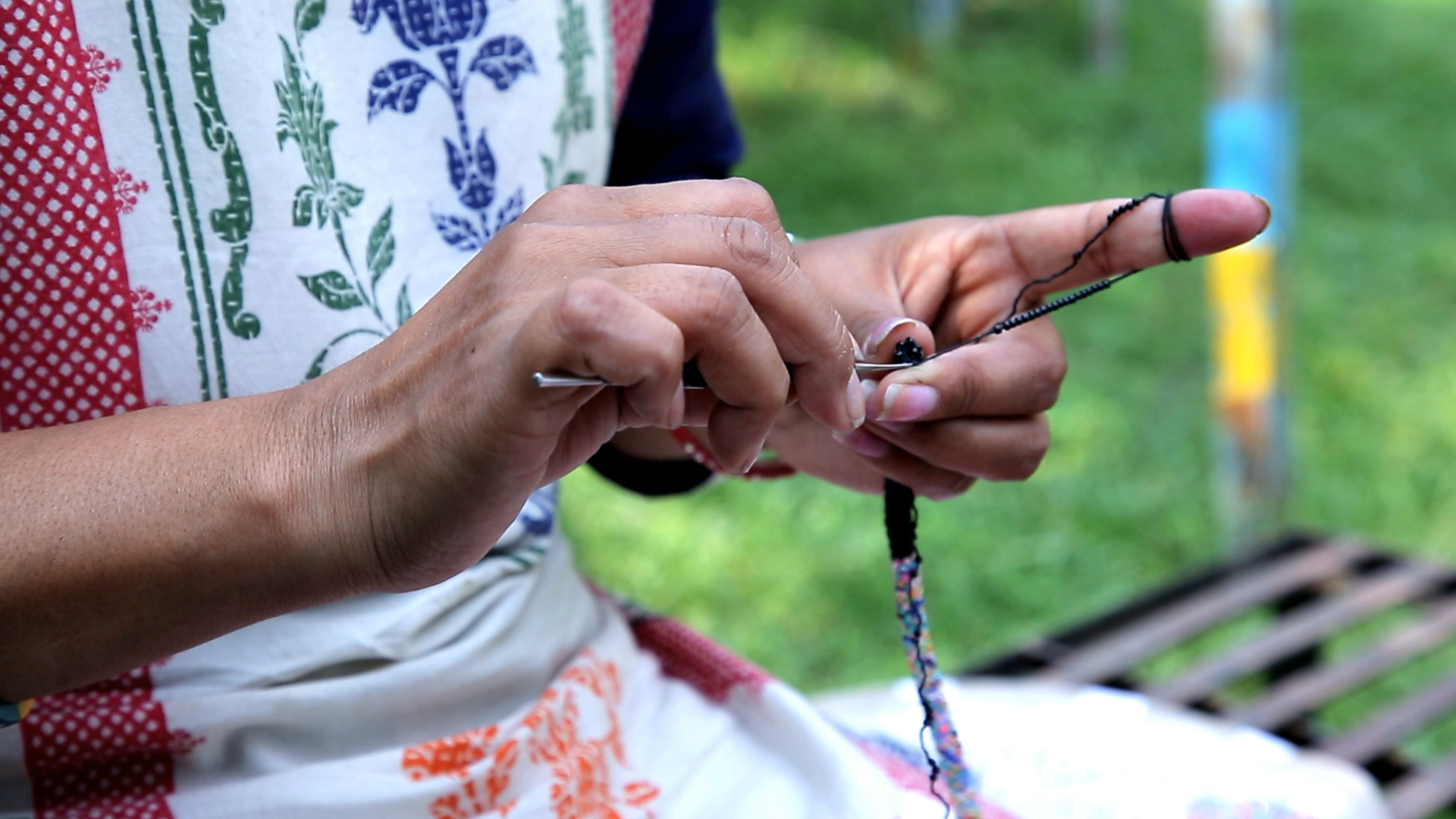 Sashka Co handmade beaded friendship bracelet with black and confetti glass beads in a bestselling half-and-half pattern. Crafted in Nepal by skilled artisans.