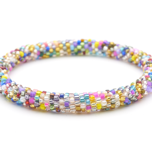 Sashka Co. handmade glass beaded friendship bracelet with colorful confetti glass beads. Crafted in Nepal by skilled artisans.