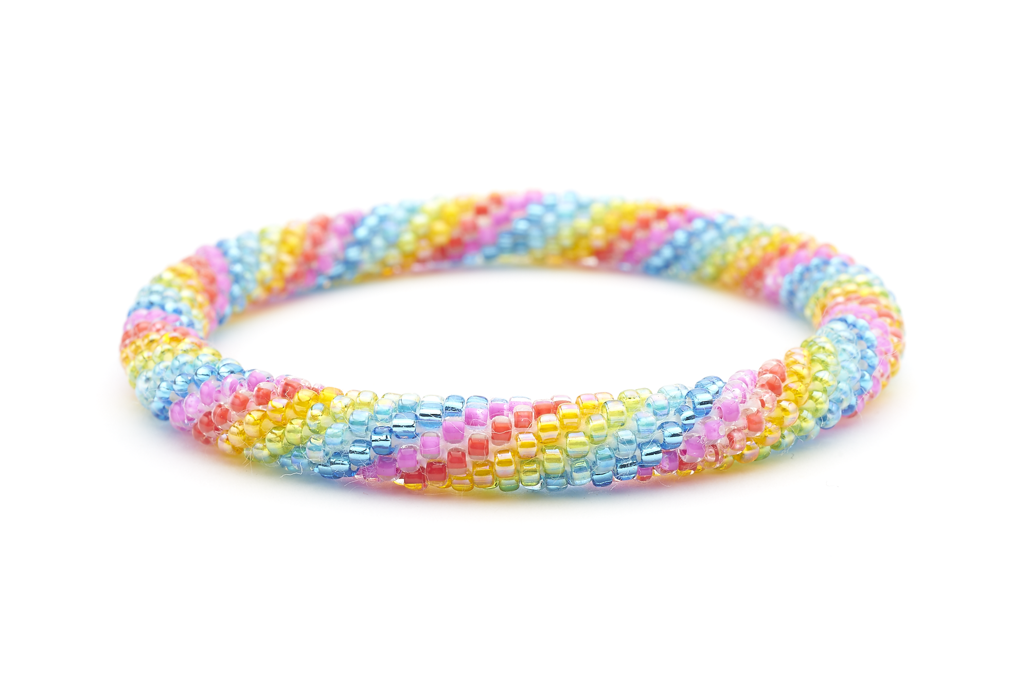 Sashka Co. handmade glass beaded friendship bracelet with green glass beads in a solid pattern. Crafted in Nepal by skilled artisans.