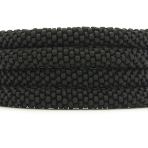 Sashka Co handmade beaded friendship bracelet with solid matte black glass beads. Crafted in Nepal by skilled artisans.