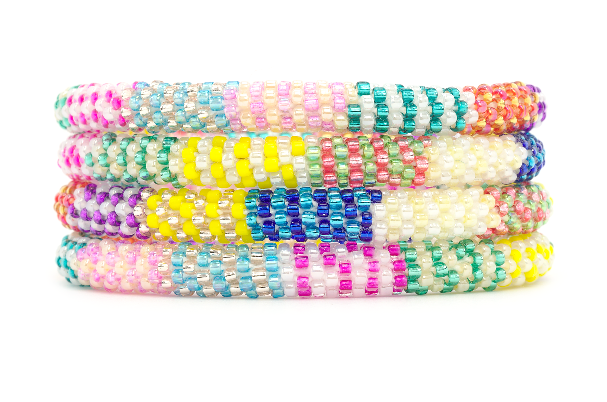 Sashka Co handmade beaded friendship bracelet with mixed glass beads. Crafted in Nepal by skilled artisans.