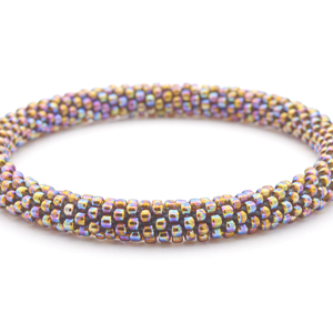 Sashka Co handmade beaded friendship bracelet with solid iridescent brown glass beads. Crafted in Nepal by skilled artisans.