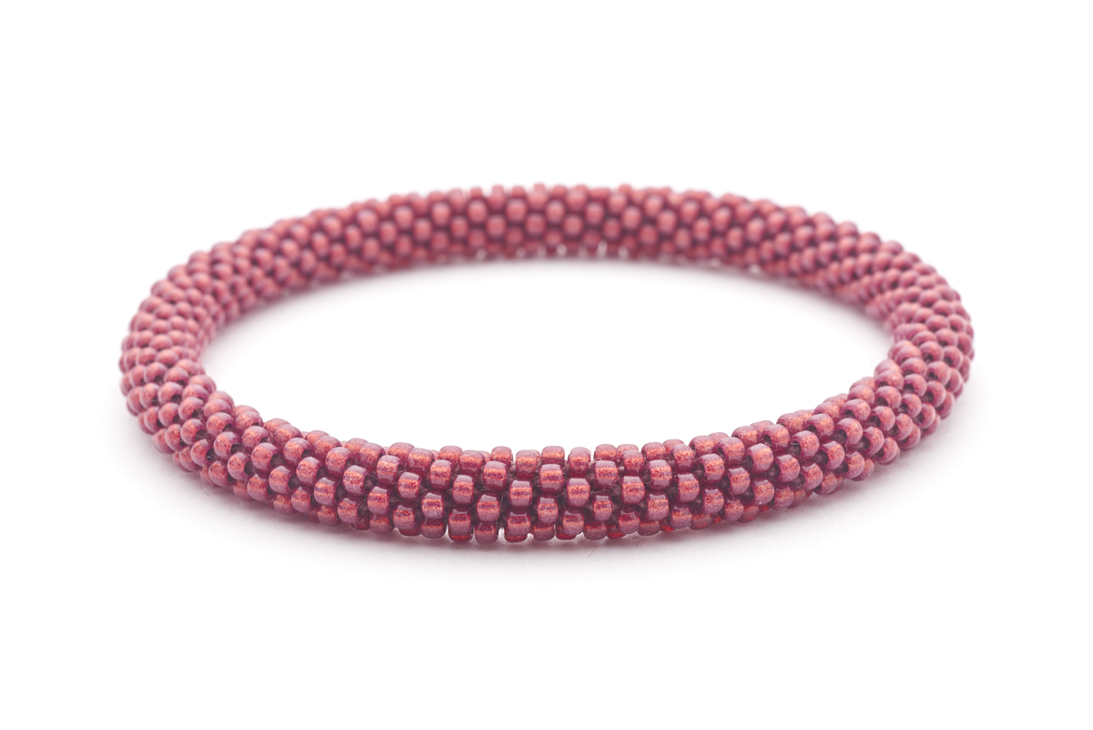 Sashka Co handmade beaded friendship bracelet with red glass beads. Crafted in Nepal by skilled artisans in a solid pattern.
