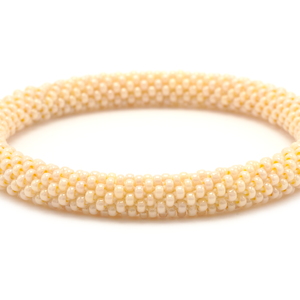 Sashka Co handmade beaded friendship bracelet with yellow glass beads. Crafted in Nepal by skilled artisans in a solid pattern.