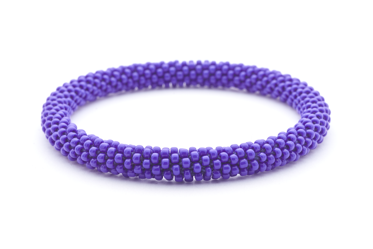 Sashka Co handmade beaded friendship bracelet with azure blue glass beads. Crafted in Nepal by skilled artisans in a solid pattern.