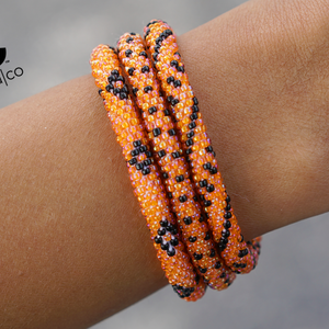 Sashka Co. Bracelet Set Iridescent Dark Orange / Black Halloween Bracelet Set of 3