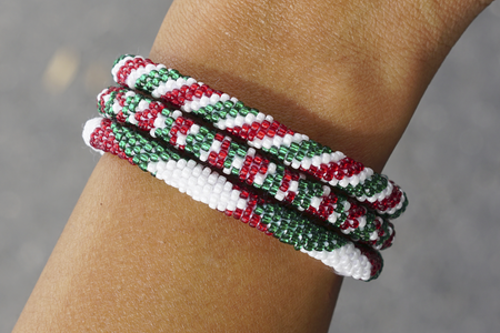 Sashka Co. Bracelet Set Red / White / Green Christmas Bracelet Set of 3