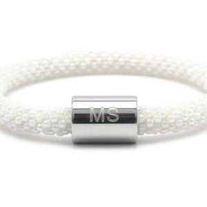 Sashka Co. Bracelets White w/ Silver MS Charm Multiple Sclerosis Charm Bracelet