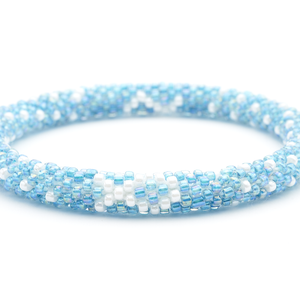 Sashka Co. Cause Bracelet Blue / White Cancer Awareness Bracelet - Extended 8"