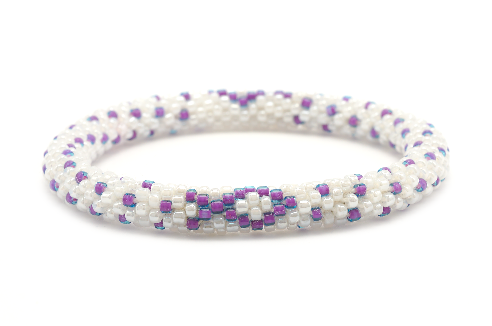 Sashka Co. Cause Bracelet White/Purple Cancer Awareness Bracelet