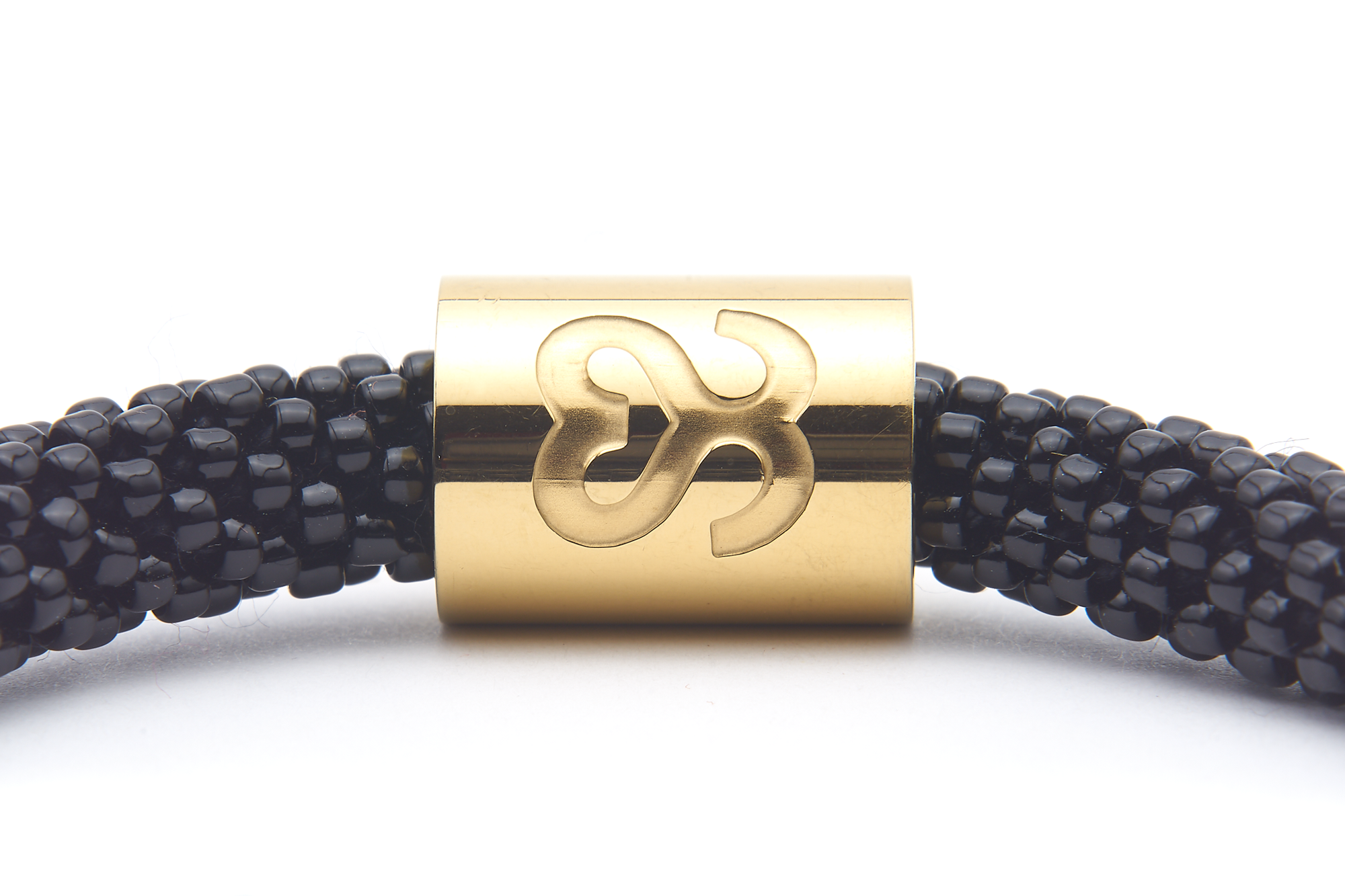 Sashka Co. Charm Bracelet Black w/ Gold Love Charm Love Charm Bracelet
