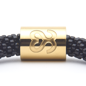 Sashka Co. Charm Bracelet Black w/ Gold Love Charm Love Charm Bracelet