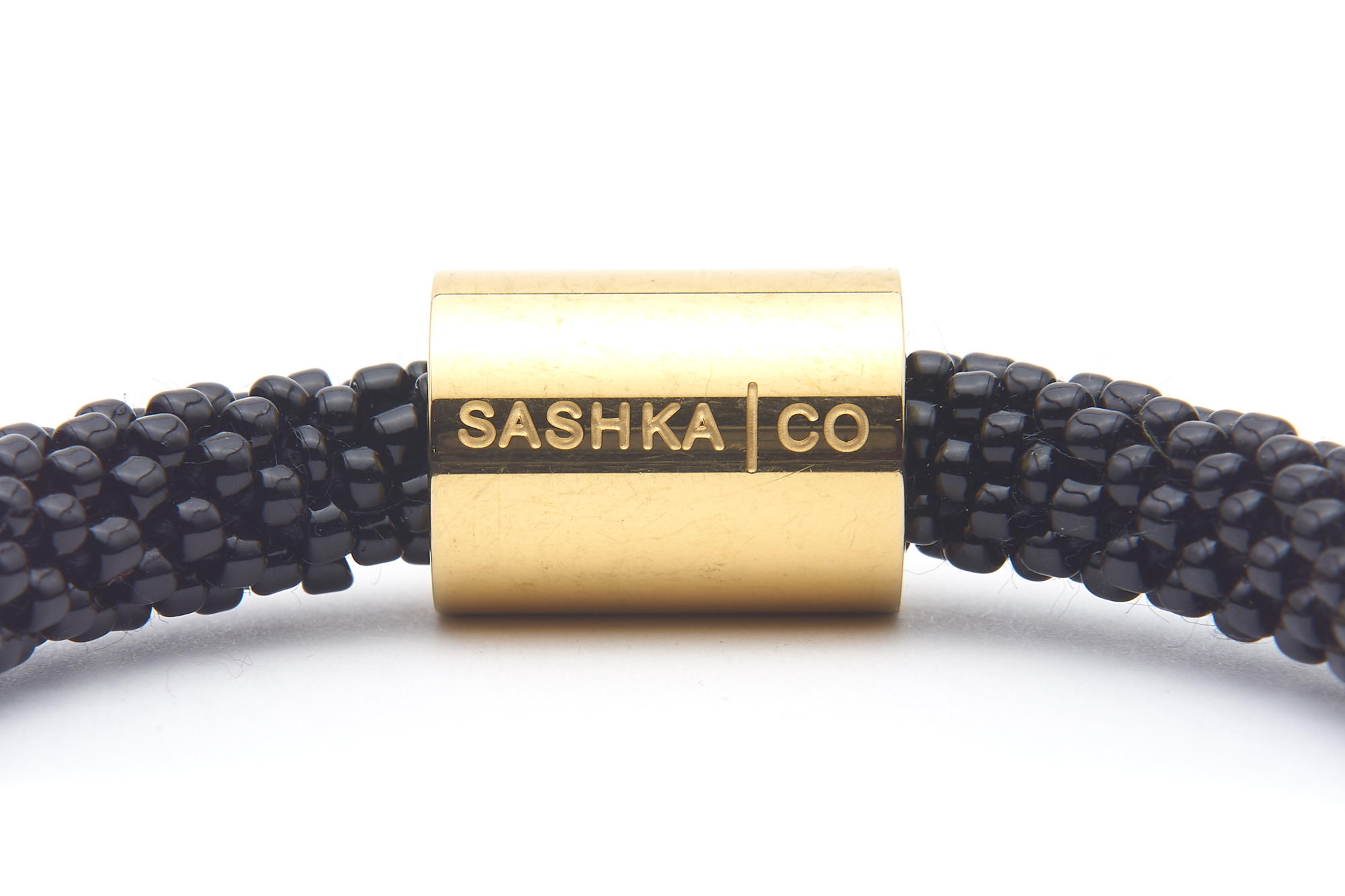 Sashka Co. Charm Bracelet Black w/ Gold Semicolon Charm Semicolon Word Bracelet