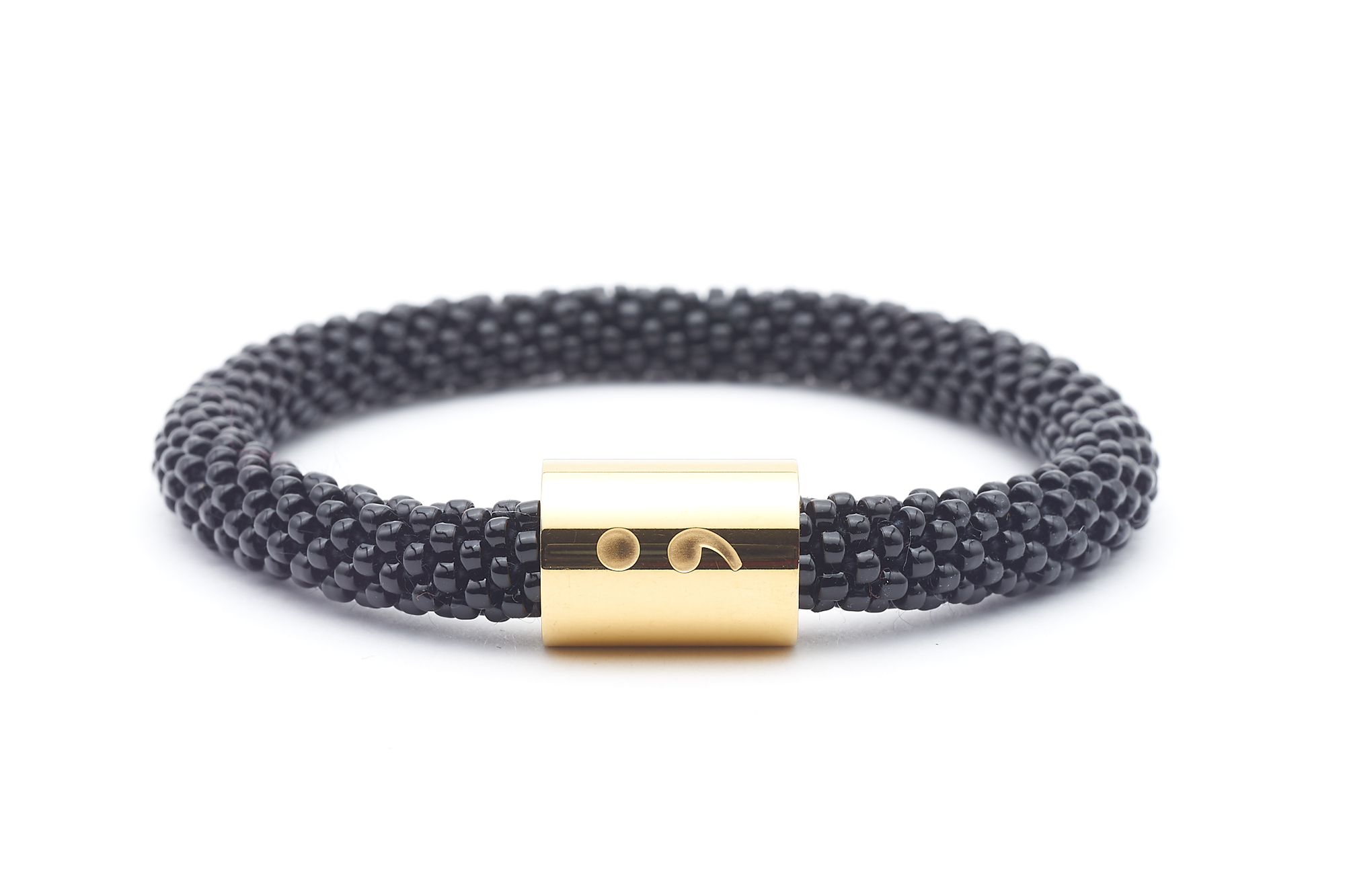 Sashka Co. Charm Bracelet Black w/ Gold Semicolon Charm Semicolon Word Bracelet