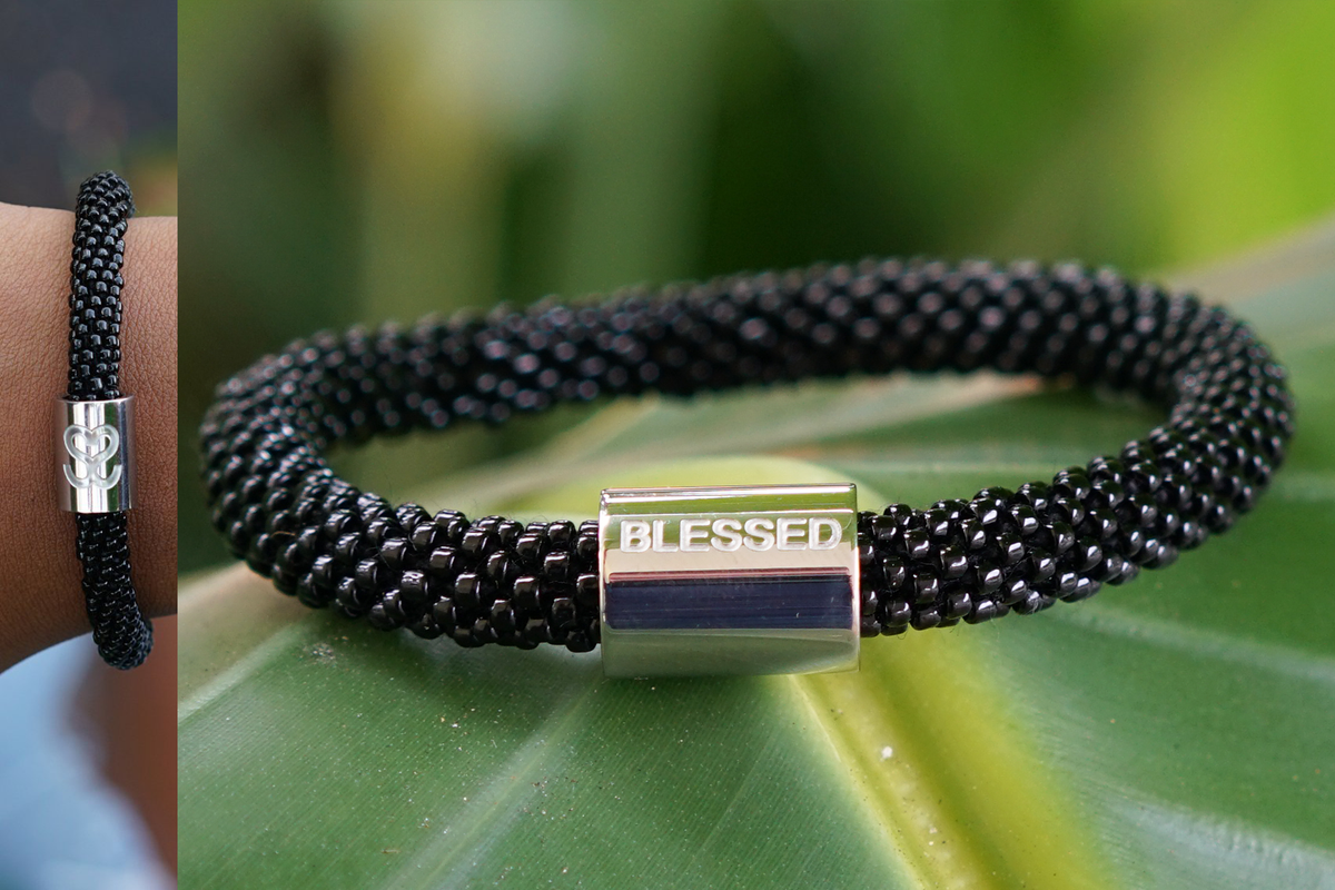 Sashka Co. Charm Bracelet Black w/ Silver Blessed Charm Blessed Charm Bracelet