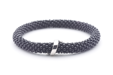 Sashka Co. Charm Bracelet Black /w Silver Charm Friendship Charm Bracelet