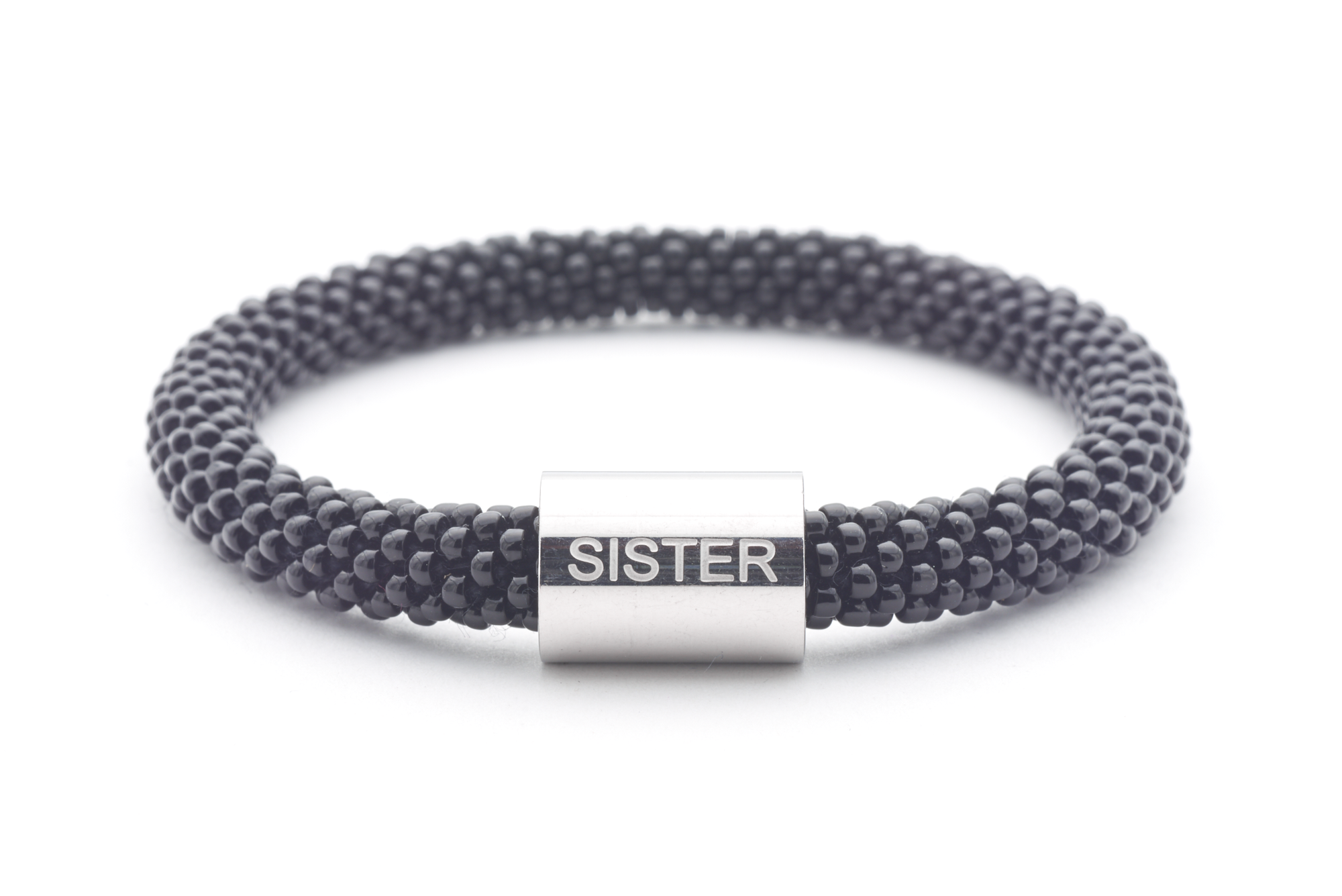 Sashka Co. Charm Bracelet Black / w Silver Charm Sister Charm Bracelet