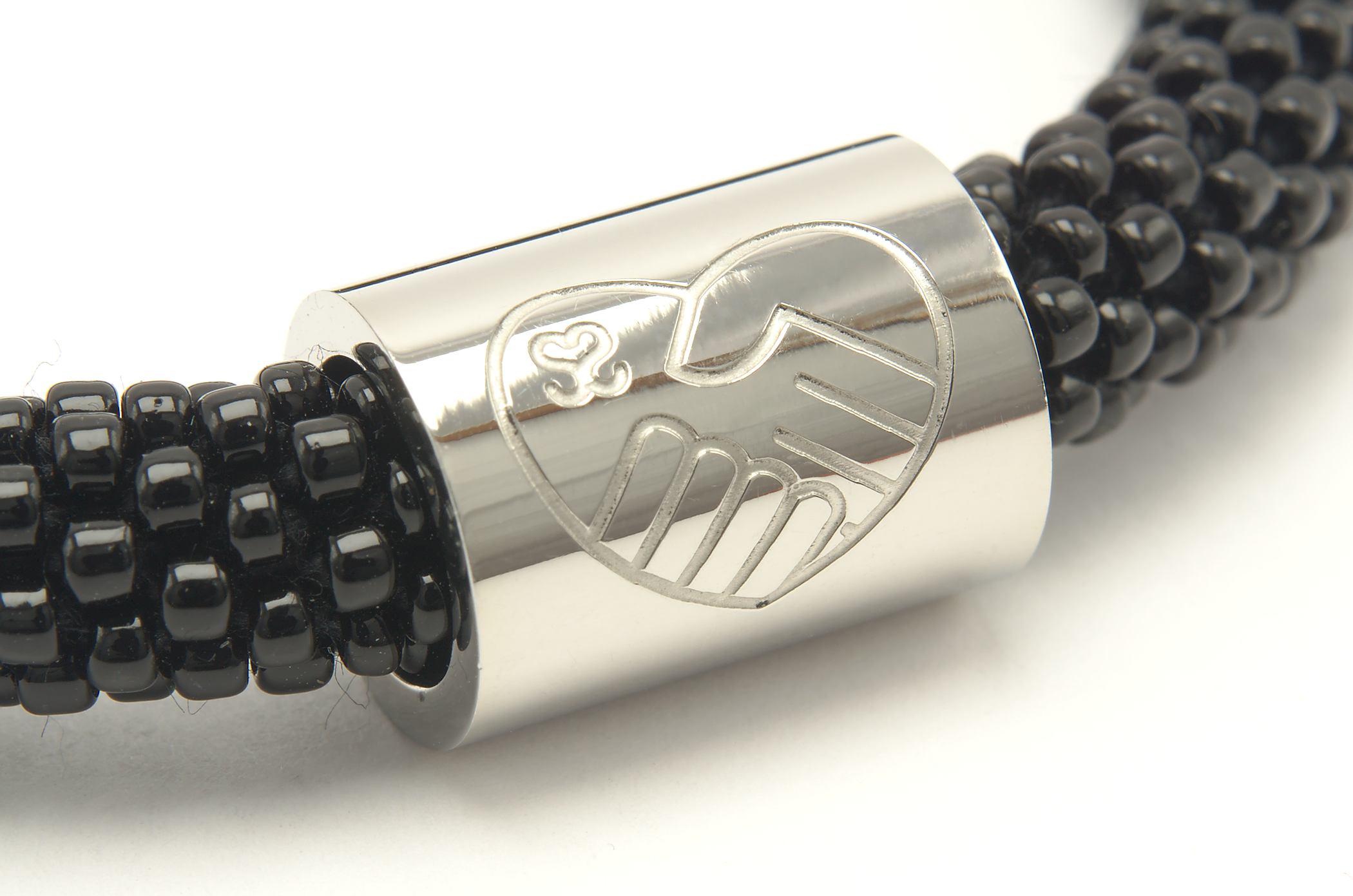 Sashka Co. Charm Bracelet Black w/ Silver Diabetes Charm Diabetes Charm Bracelet - Extended 8"