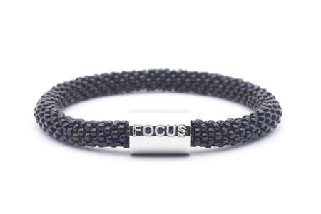 Sashka Co. Charm Bracelet Black w/ Silver Focus Charm Focus Charm Bracelet