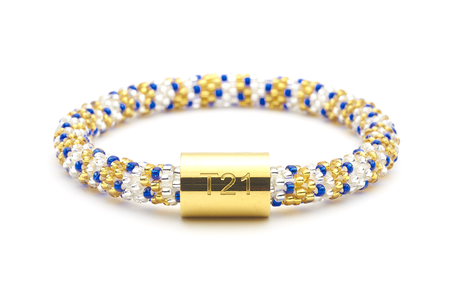 Sashka Co. Charm Bracelet Blue / Gold / Clear T21 Charm Bracelet - Extended 8"