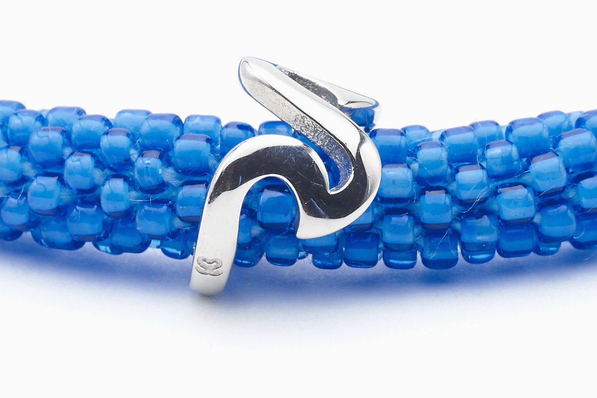 Sashka Co. Charm Bracelet Blue w/ Silver Charm Limited Edition Wave Charm Bracelet