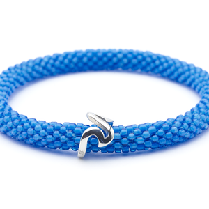 Sashka Co. Charm Bracelet Blue w/ Silver Charm Limited Edition Wave Charm Bracelet