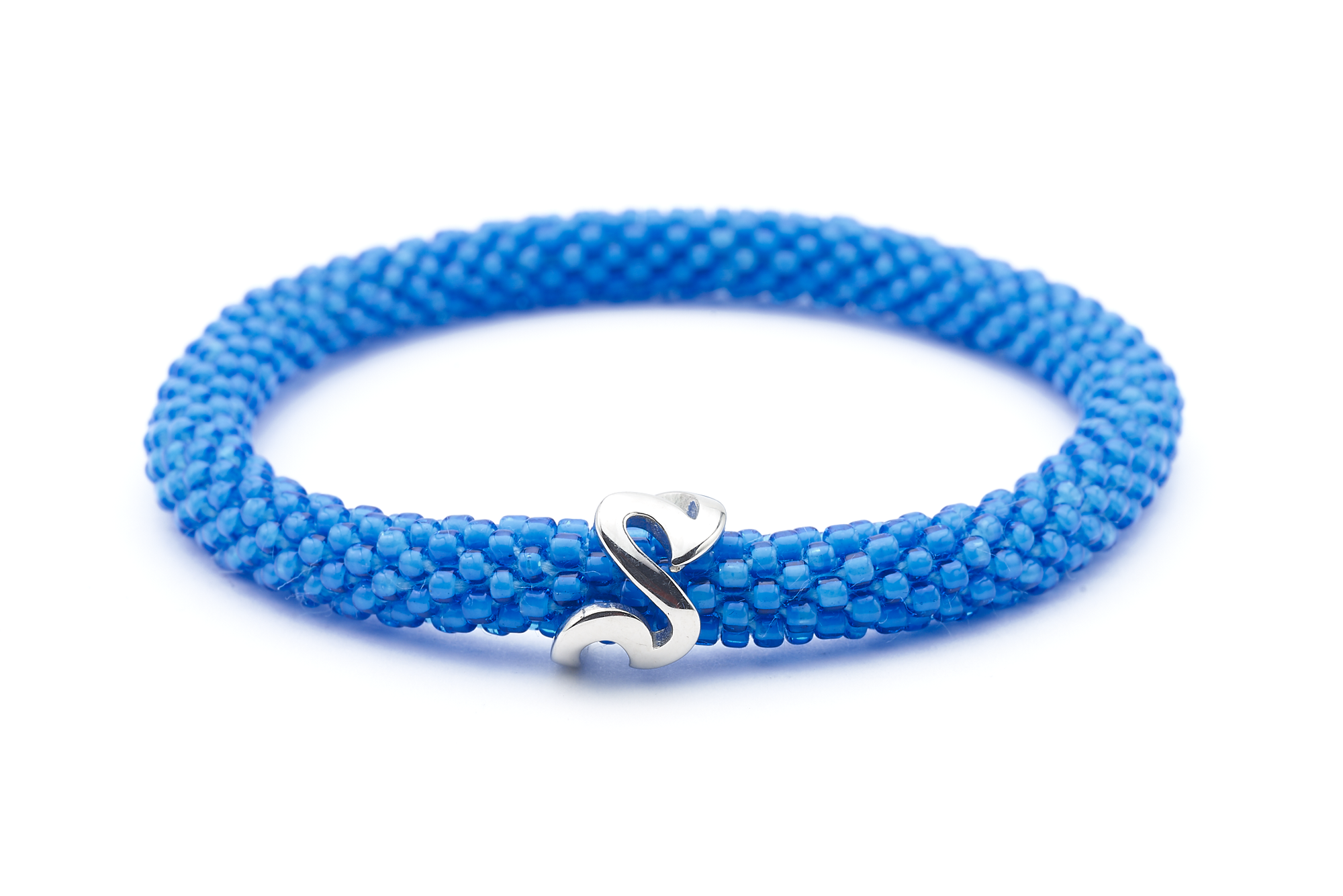 Sashka Co. Charm Bracelet Blue w/ Silver Charm Limited Edition Wave Charm Bracelet - Extended 8"