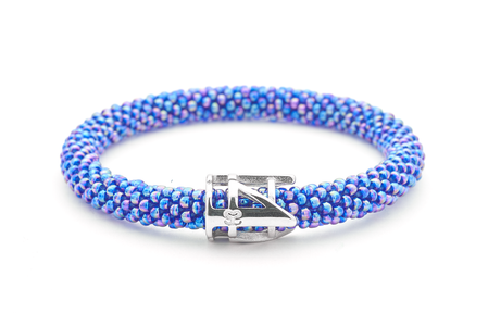Sashka Co. Charm Bracelet Iridescent Blue / Silver 444 Angel Charm Bracelet - Extended 8"