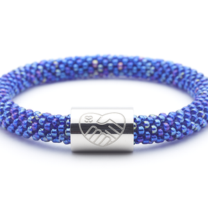 Sashka Co. Charm Bracelet Iridescent Blue / Silver Charm Diabetic Charm Bracelet