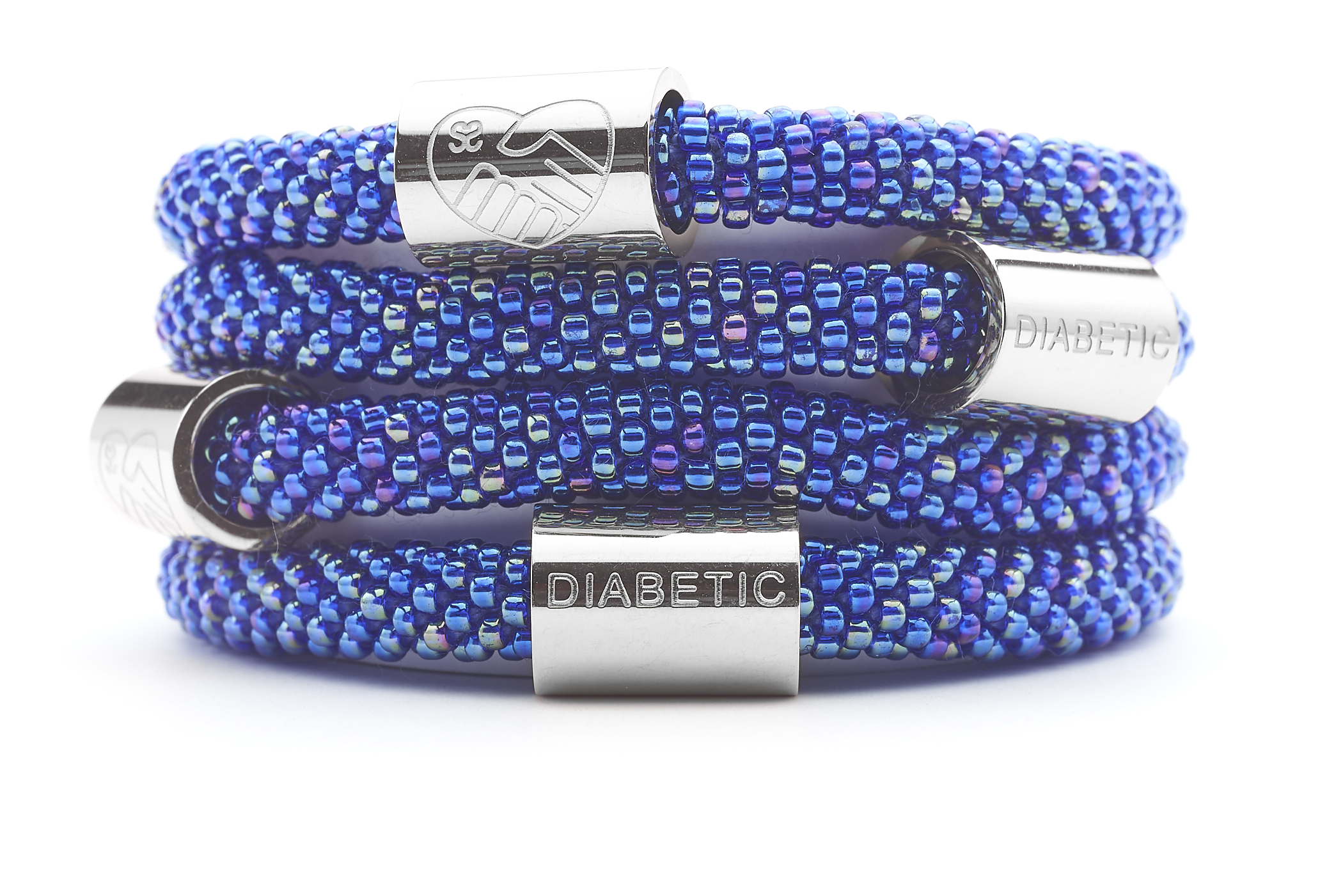 Sashka Co. Charm Bracelet Iridescent Blue / Silver Charm Diabetic Charm Bracelet - Extended 8"