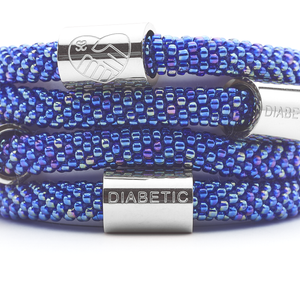 Sashka Co. Charm Bracelet Iridescent Blue / Silver Charm Diabetic Charm Bracelet - Extended 8"