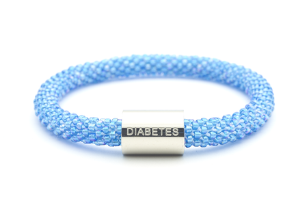 Sashka Co. Charm Bracelet Iridescent Blue w/ Silver Charm Diabetes Charm Bracelet