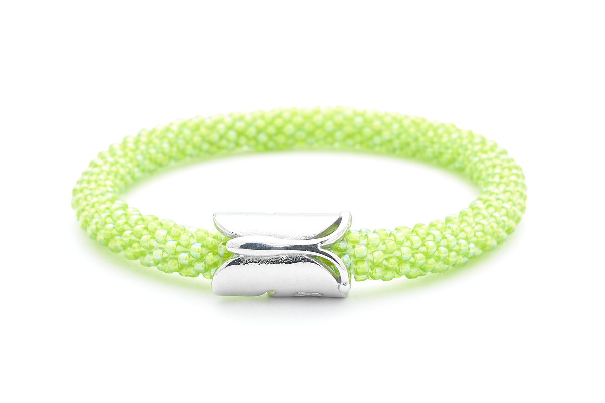 Sashka Co. Charm Bracelet Iridescent Green / Silver Butterfly Charm Bracelet - Extended 8"