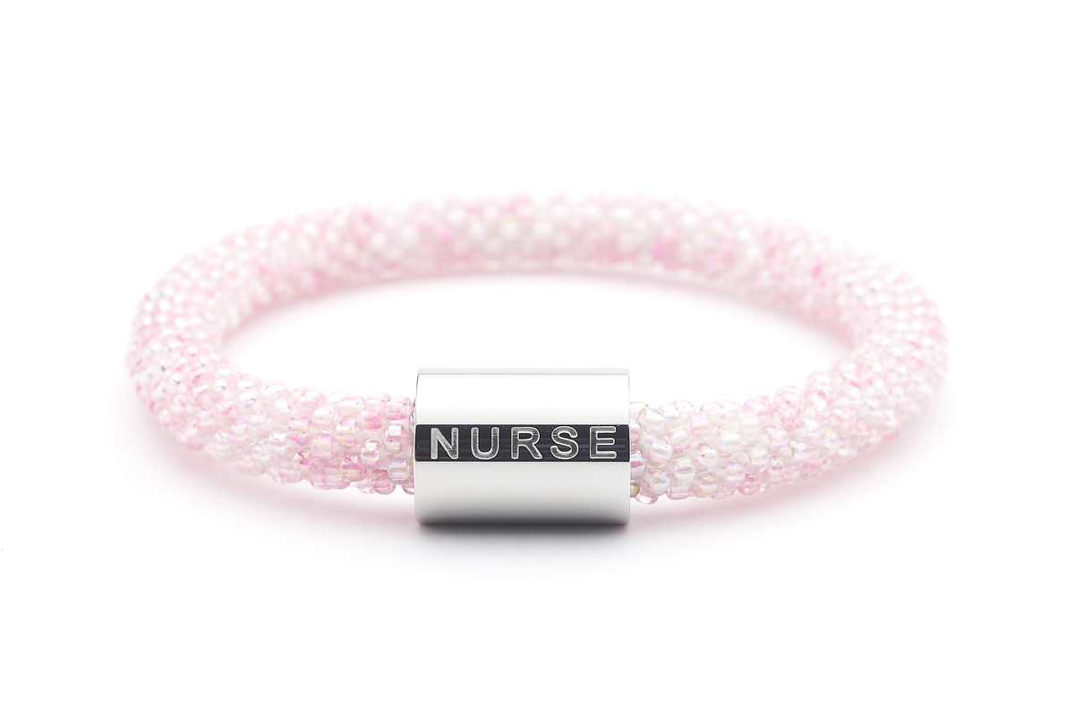 Sashka Co. Charm Bracelet Iridescent Light Pink / Silver Charm Nurse Charm Bracelet