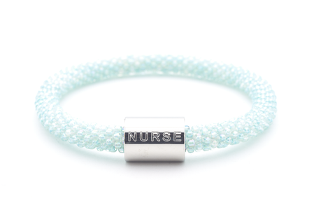 Sashka Co. Charm Bracelet Light Blue w / Silver Charm Nurse Charm Bracelet