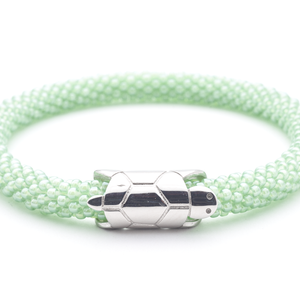 Sashka Co. Charm Bracelet Light Green w/ Silver Charm Sea Turtle Charm Bracelet
