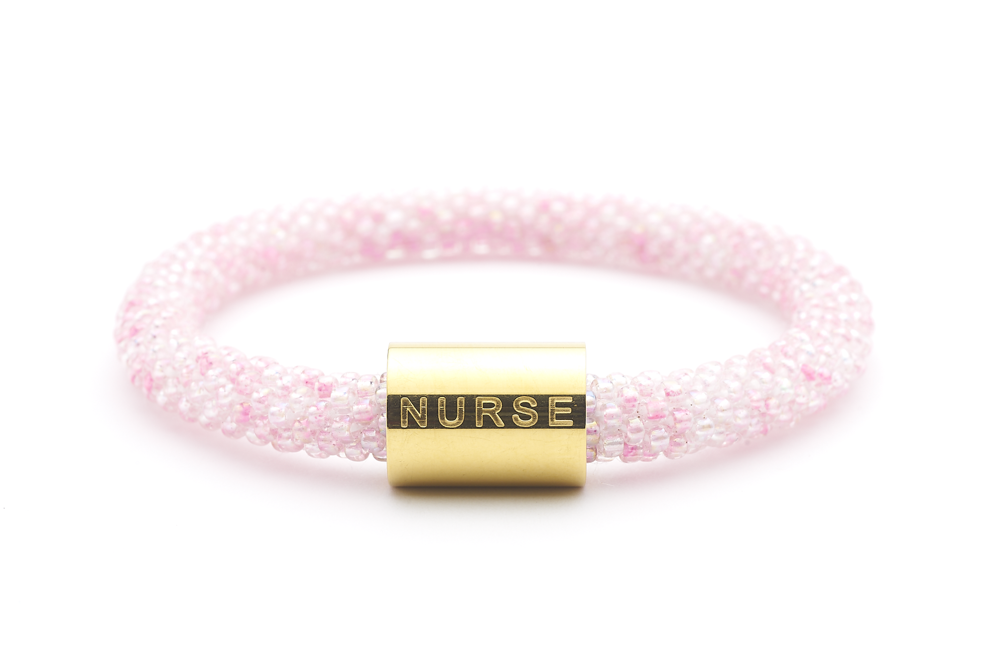 Sashka Co. Charm Bracelet Light Pink / Gold Charm Nurse Charm Bracelet - Extended 8"