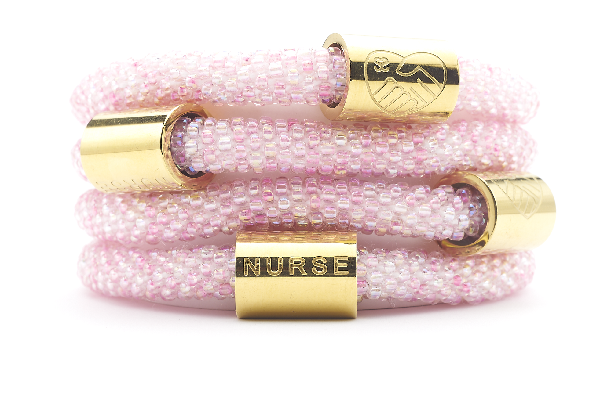Sashka Co. Charm Bracelet Light Pink / Gold Charm Nurse Charm Bracelet - Extended 8"
