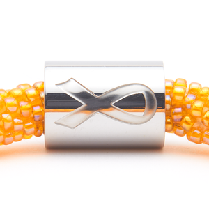 Sashka Co. Charm Bracelet Orange w/ Silver Leukemia Charm Leukemia Charm Bracelet