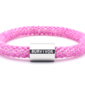 Sashka Co. Charm Bracelet Pink w/ Silver Survivor Charm Survivor charm Bracelet