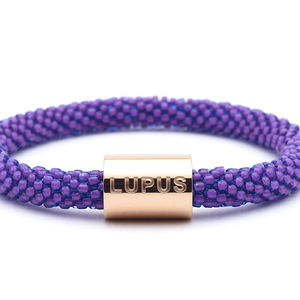 Sashka Co. Charm Bracelet Purple w/ Rose Gold Lupus Charm Lupus Charm Bracelet