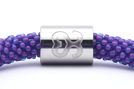 Sashka Co. Charm Bracelet Purple w/  Silver Lupus Charm Lupus Charm Bracelet
