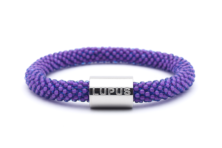 Sashka Co. Charm Bracelet Purple w/  Silver Lupus Charm Lupus Charm Bracelet