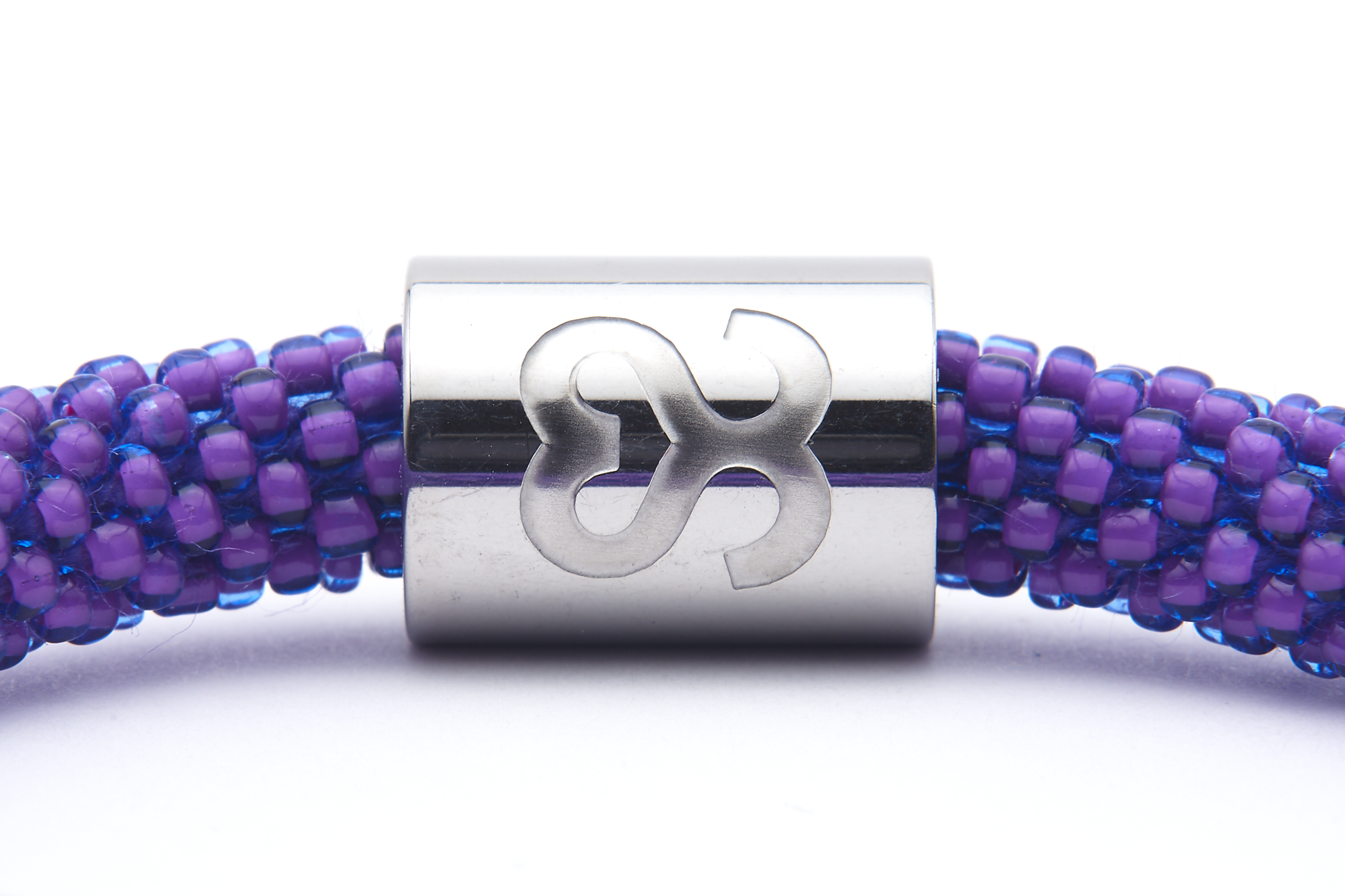 Sashka Co. Charm Bracelet Purple w/  Silver Lupus Charm Lupus Charm Bracelet - Extended 8"