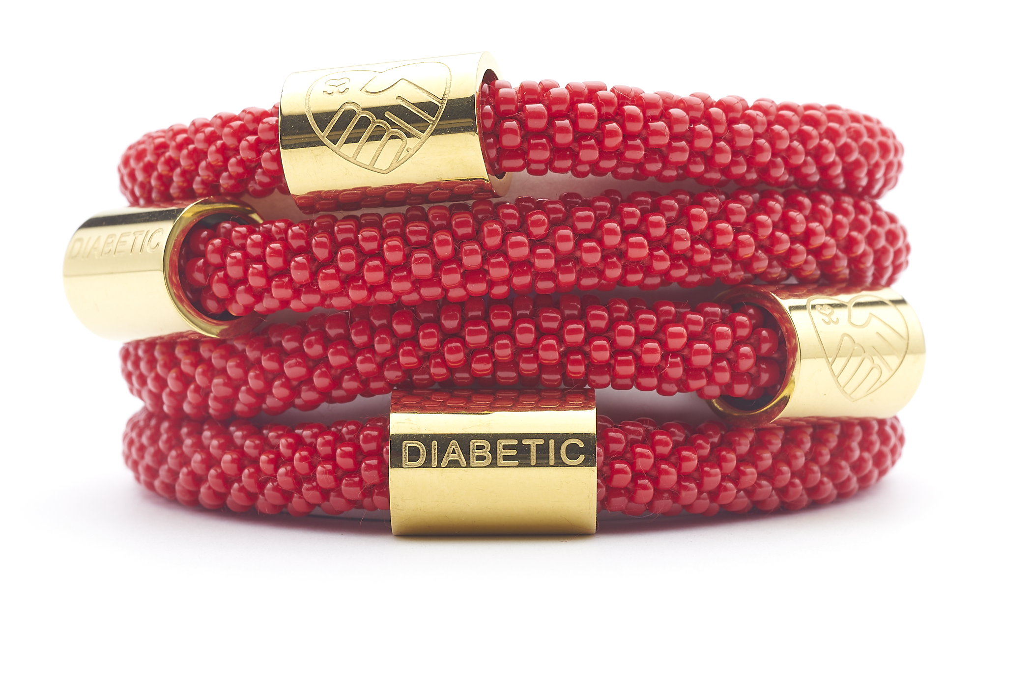 Sashka Co. Charm Bracelet Red / Gold Diabetic Charm Bracelet - Extended 8"