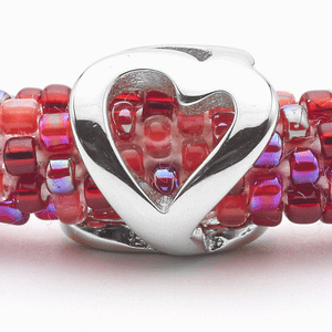 Sashka Co. Charm Bracelet Red / w Silver Charm Heart Charm Bracelet
